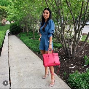 Something Navy Denim Romper